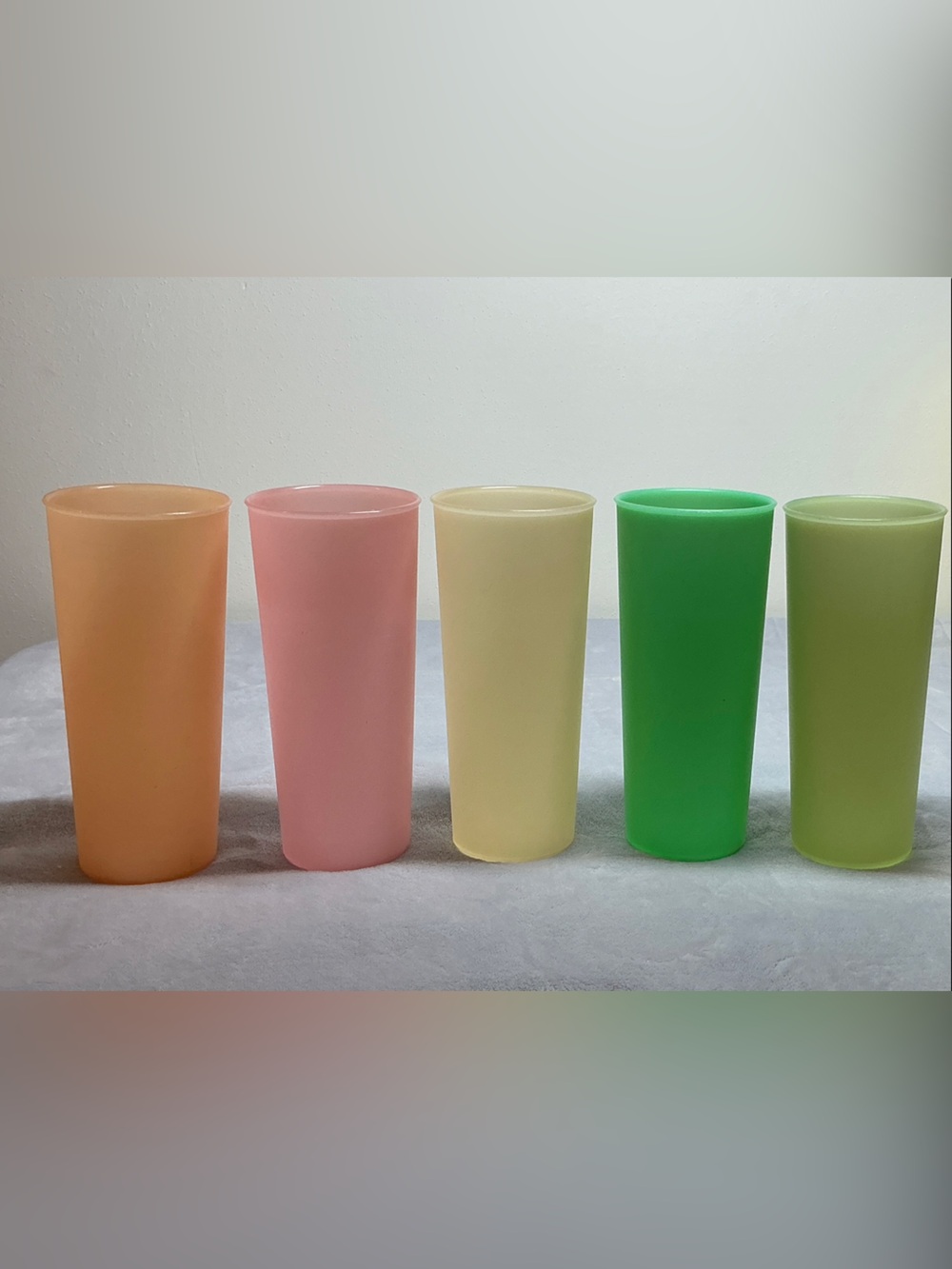 Tupperware Pastel Tumbler Set in Peach, Pink, Cream, Green, Light Green